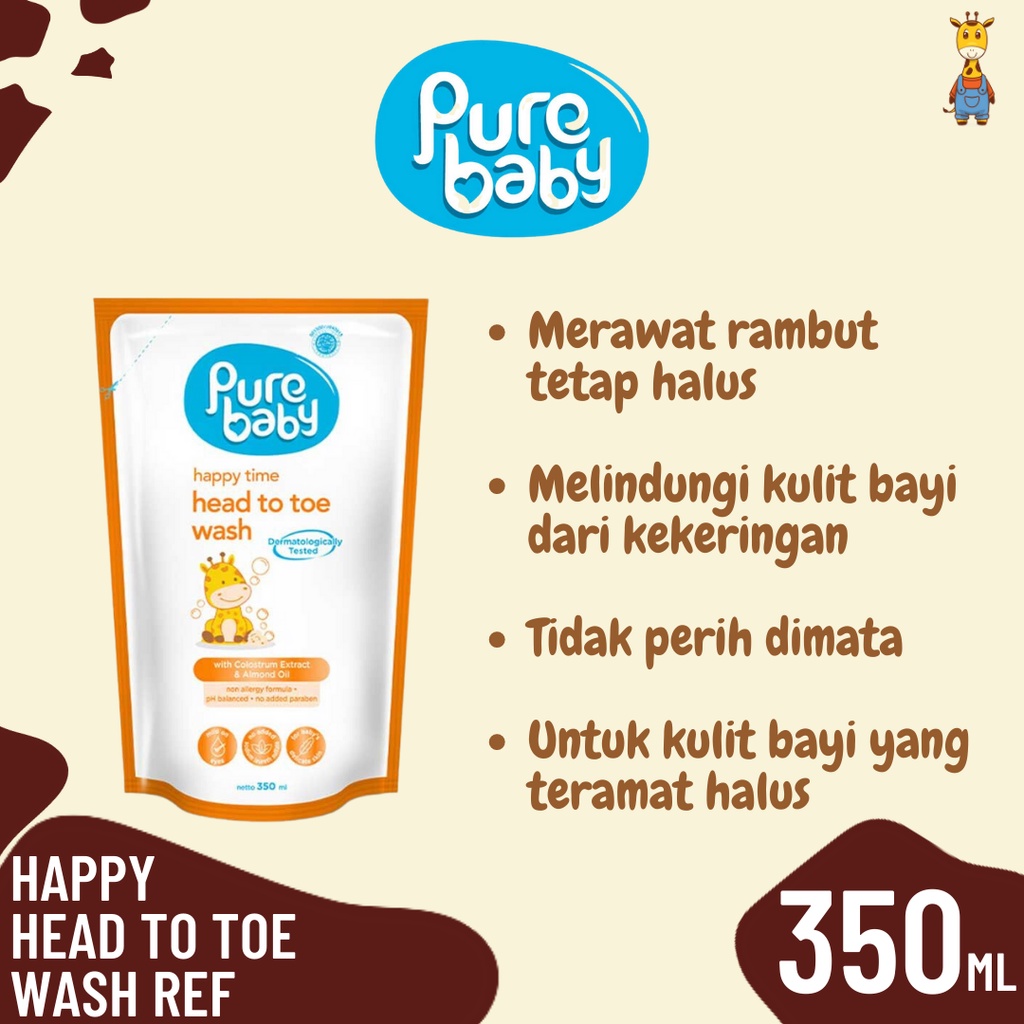 Pure Baby Happy Head To Toe Wash Refill 350ml