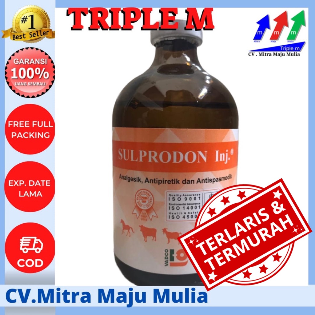 SULPRODON 100 ml - Obat Pereda Sakit Hewan Analgesik Antipiretik seperti sulpidon analdon