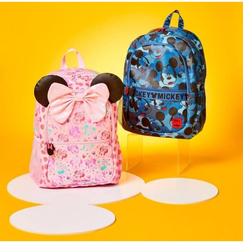 CY74RL Smiggle Disney Mickey Minnie Backpack Lunchbag Bottle set