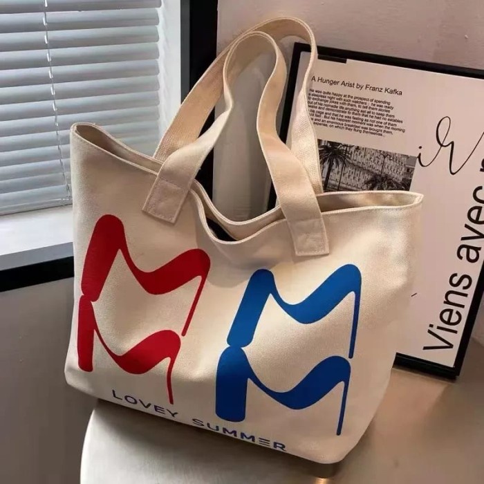 Promo - RIZKIBAG FITRI MM TOTEBAG KANVAS WANITA PAKAI RESLETING KORAN STYLE - Sedia tas selempang to