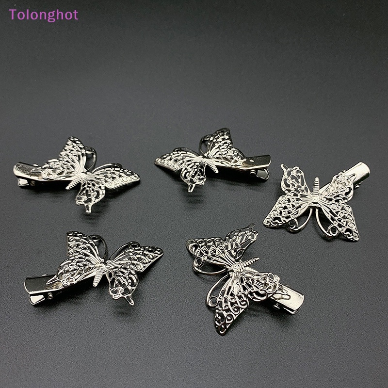 Tolonghot&gt; Vintage Silver Butterfly Jepit Rambut Jepit Untuk Wanita Pernikahan Jepit Rambut Aksesoris Perhiasan well