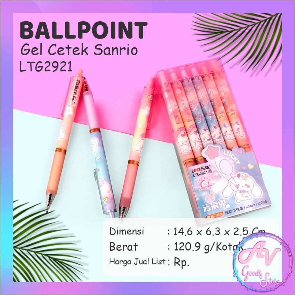 

Ballpoint Cetek Karakter LEA (12pcs) / 1Lusin Pulpen Gel 0.5mm Cetek Fancy