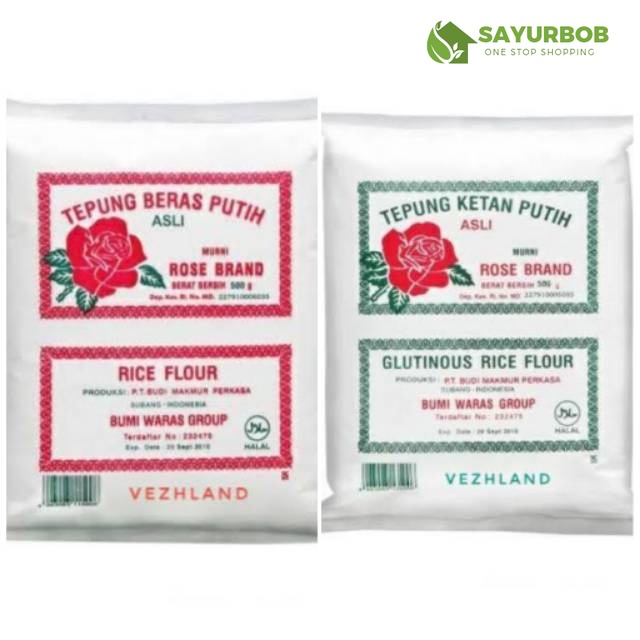 

Tepung Beras Rose Brand / Tepung Ketan Rose Brand 500gr SayurBob