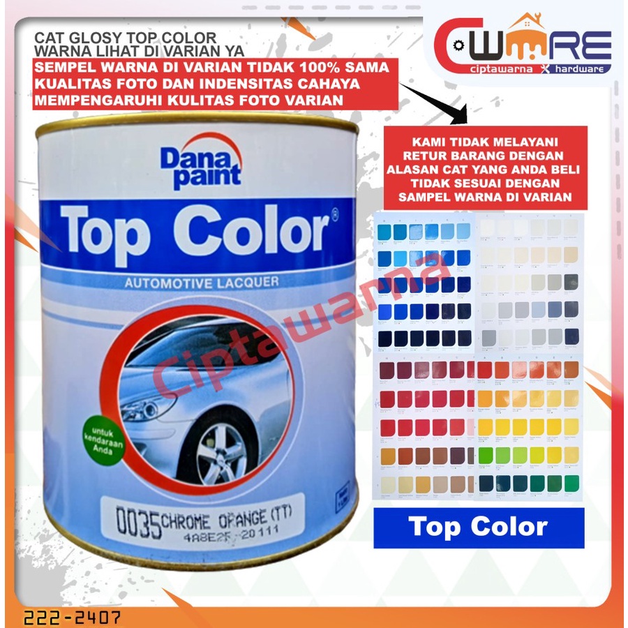 

Cat NC Top Color Warna Standar (II) 1 Kg Palembang