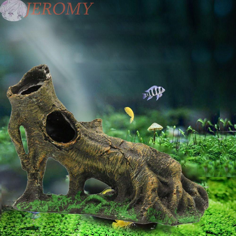 JEROMY Simulasi Habitat Ikan2023Bentuk Akar Pohon Untuk Aquarium Resin Turtle Hiding Shelter