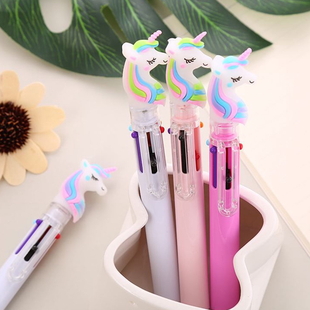 TM Pena Mekanik 6 Warna Pena Unicorn 6 Warna Pulpen Mekanik Karakter Unicorn Import S081