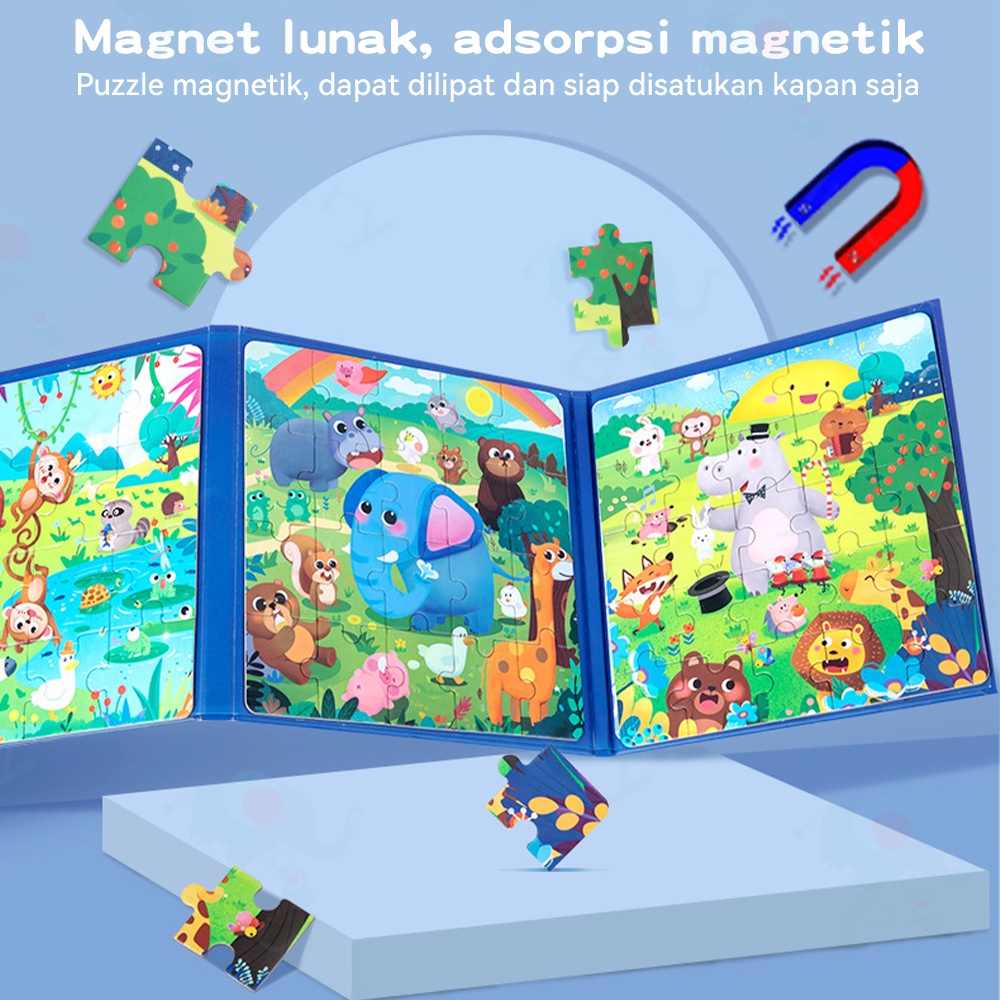 Buluary Buku Puzzle Magnet 3 in 1 Dengan 5 Step Variasi Mainan edukasi anak