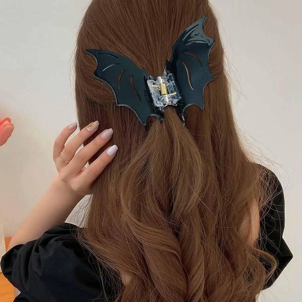 Wanita Anak Jepit Rambut Kelelawar Rambut Hiu Klip Hair Claw Populer Hiasan Kepala Ponytail Holder Halloween Lucu Besar Aksesoris Rambut Jepit Rambut