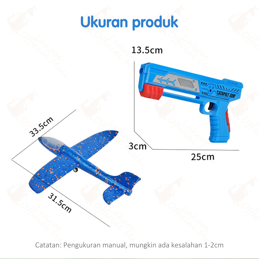 Lakooe Mainan edukasi anak pesawat terbang Mainan pistol tembak pesawat Shining flying airplane