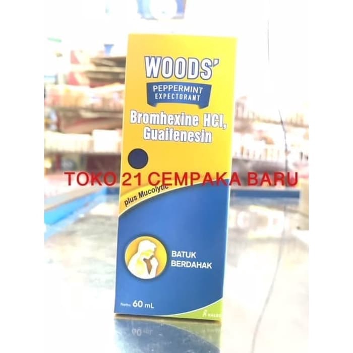 Woods Batuk BERDAHAK Sirup Botol 100 ml | BIRU Obat Batuk Woods 100ml