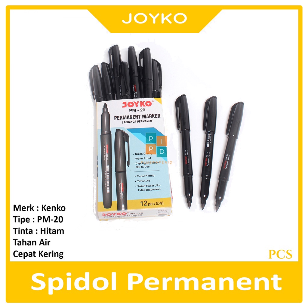 

JOYKO - Spidol Permanent Marker PM-20 Hitam - Pcs