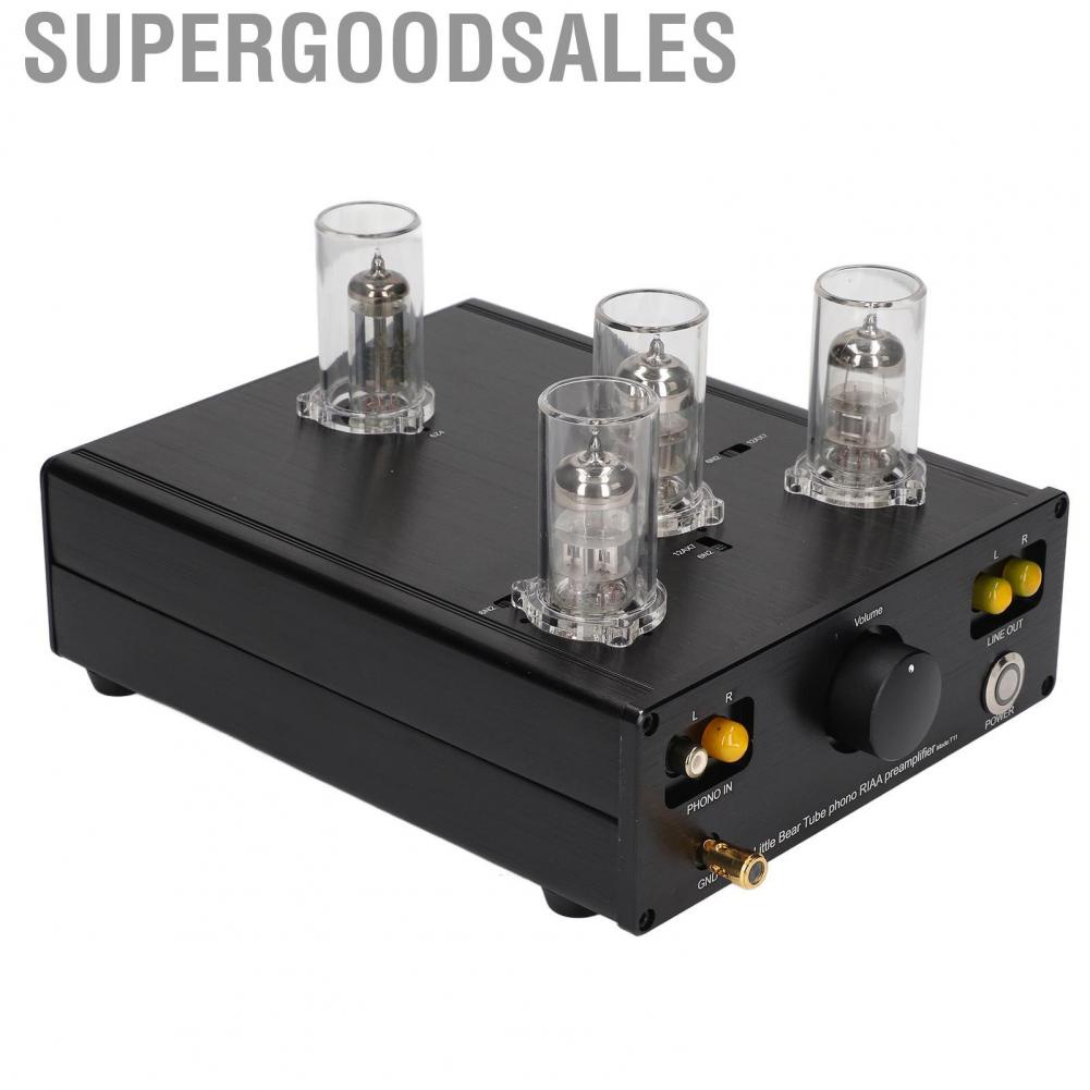 Supergoodsales Phono Preamplifier  Low Background Noise Vacuum Tube Elegant Appearance HIFI Portable for Record