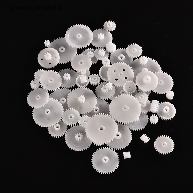 [glowingbrightly] 58pcs Gears Plastik M0.5 Untuk Motor Model Robotika Bagian Poros DIY Mobil Helikopter TFX