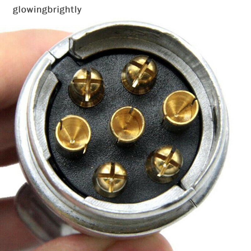 [glowingbrightly] Colokan 7pin Metal Trailer Towbar Towing Lights Socket Mobil Van Caravan 12V APM TFX