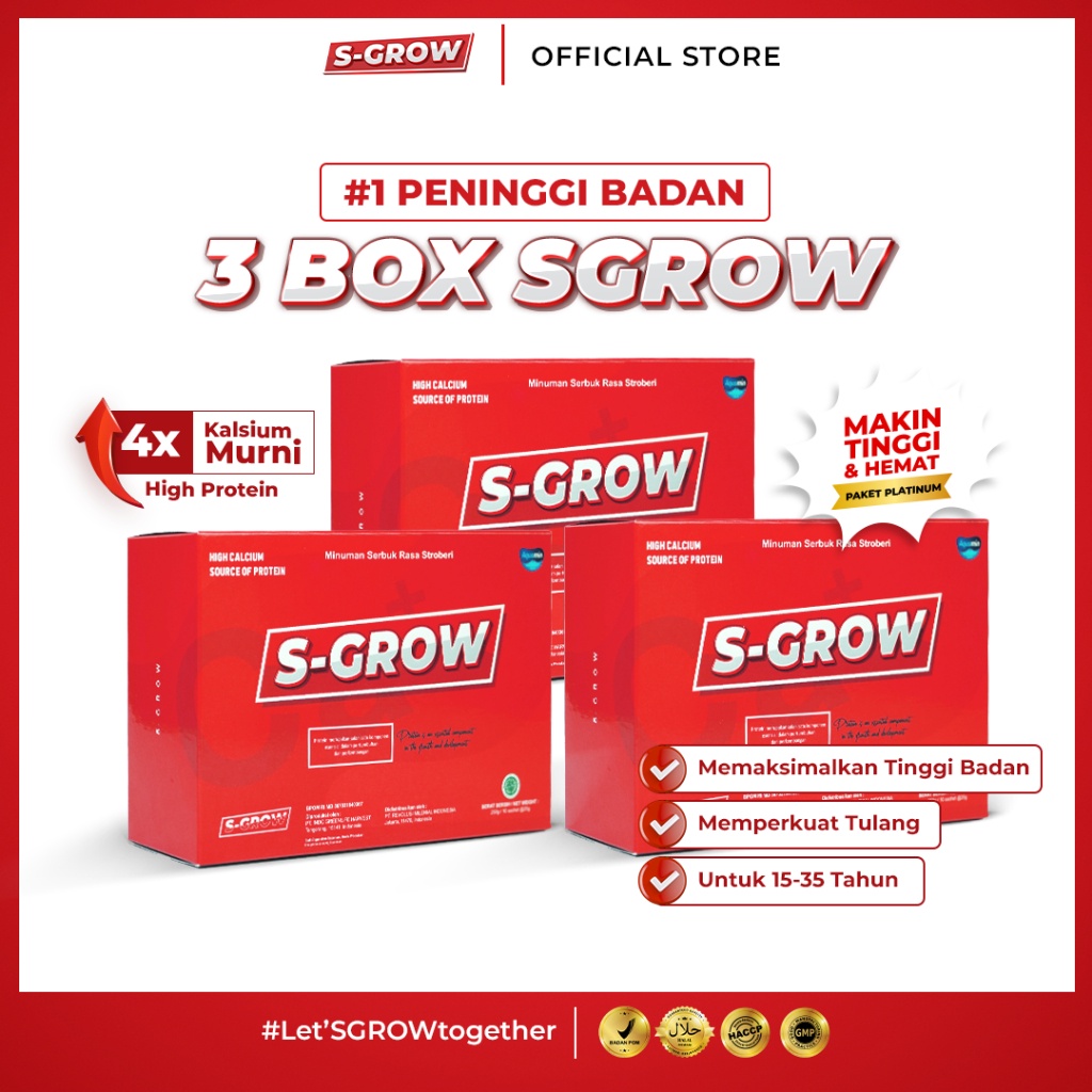 S-GROW Peninggi Badan Terbaik - 3 BOX s-grow