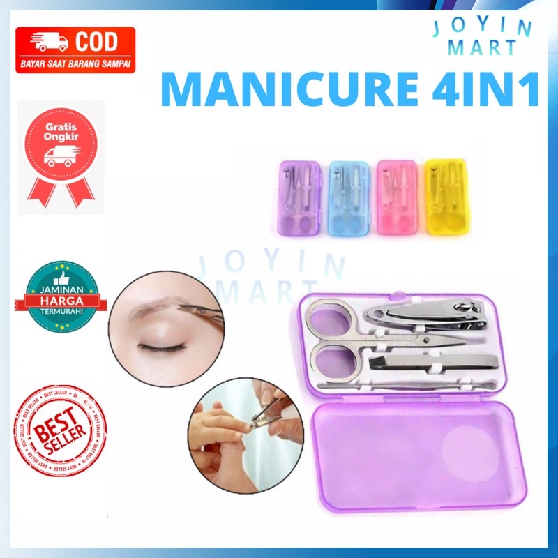 4Set menicure pedicure set 4in1 / manicure pedicure alat gunting kuku 4 in 1