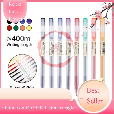 

REJEKI DELI PEN PULPEN GEL PEN GEL A119 0.5mm 7 PILIHAN WARNA NEEDLE TIP BALLPOINT ALAT TULIS KANTOR SEKOLAH