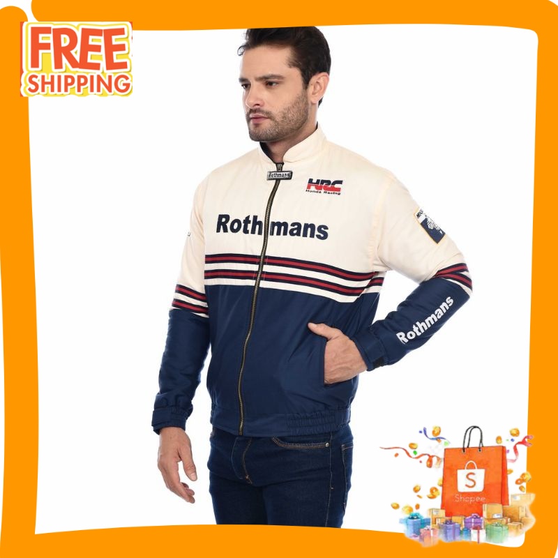 JAKET NASCAR VINTAGE TERMURAH/ Jaket Honda HRC Rothmans Motor Pria Team Jacket Vintage Terbaru Nsr C