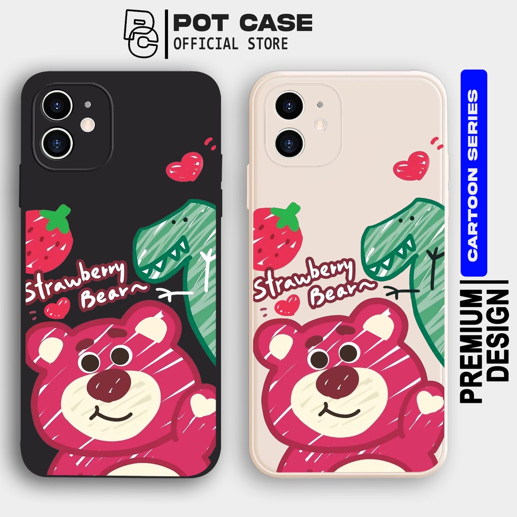 Case Kartun Bear and Dino PO025 Oppo A5S A74 A57 A16 A16K A76 A17 A12 A3S A17K A53 RENO 5 F1S F11 Softcase Silikon HP Karakter Bergambar Custom Anime Casing Bening Clear Transparan Kesing Hardcase Motif Lucu Aesthetic