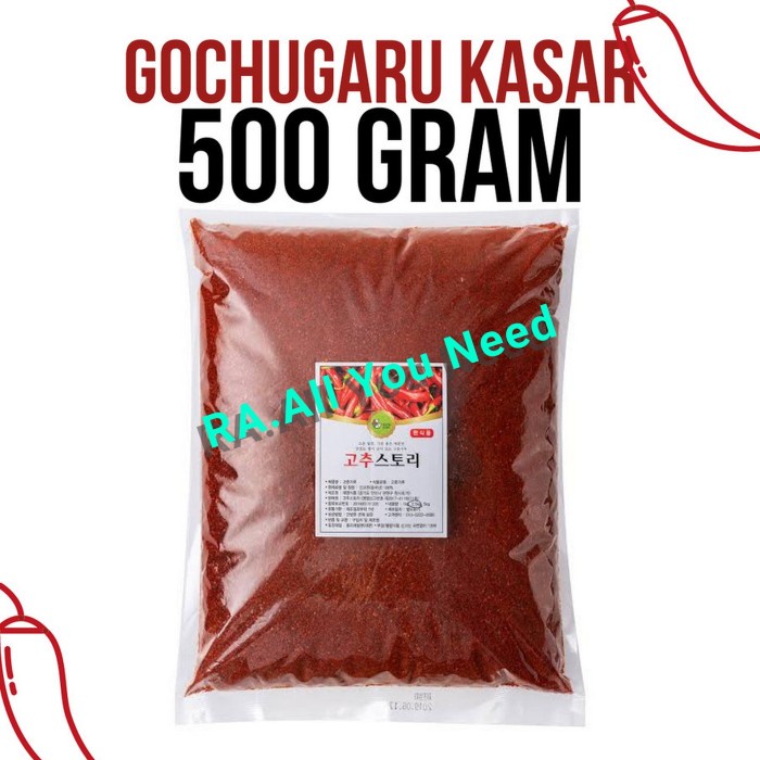 

Gochugaru Kasar 500gr Bubuk Cabe Korea Kasar