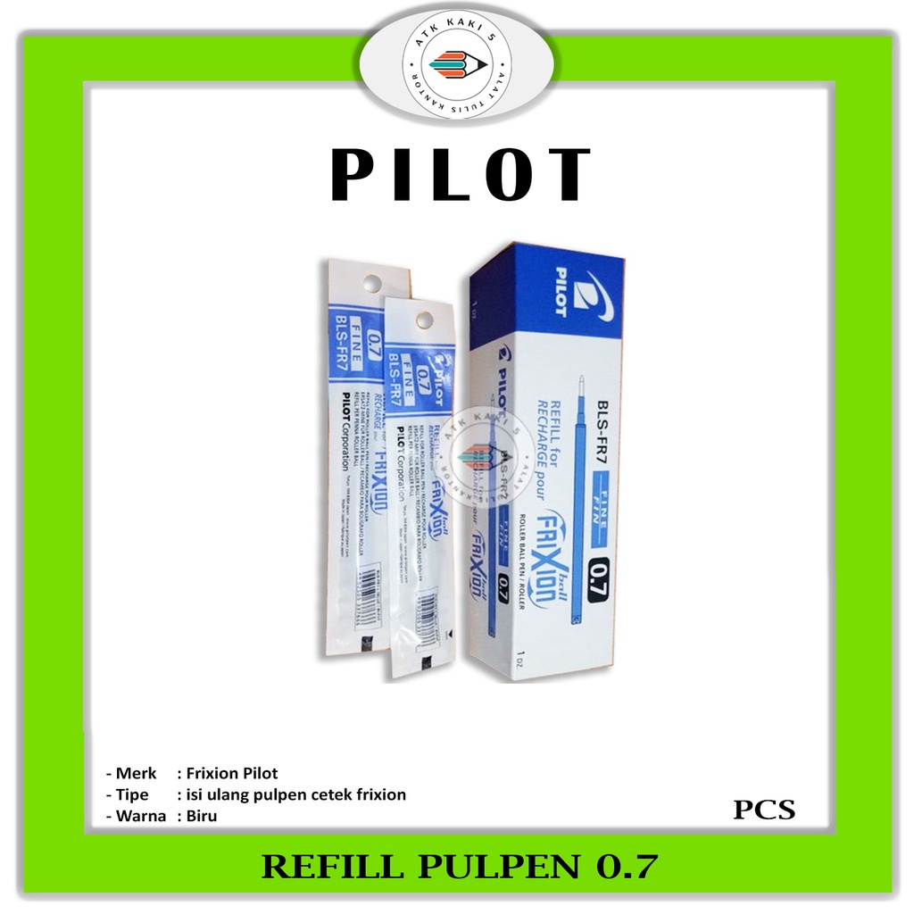 

PILOT - Refill Isi Pulpen Frixion Pilot 0.7 Biru -Ecer