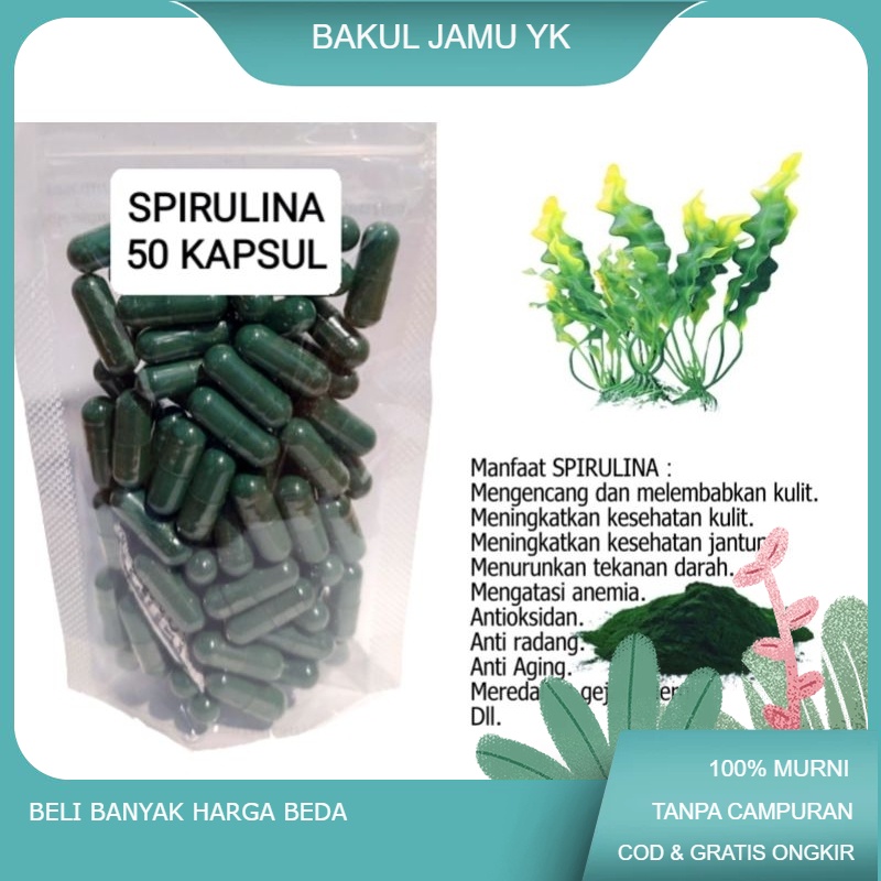 

Kapsul SPIRULINA isi 50 untuk anemia dan kulit tubuh