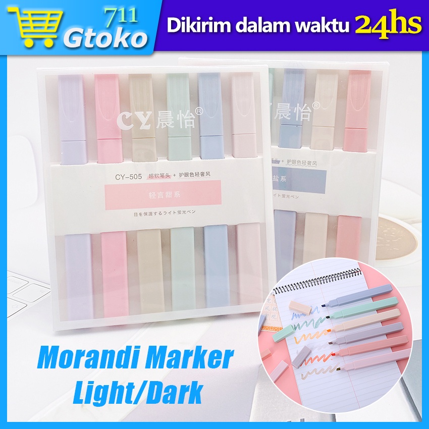 

Highlighter Morandi Set Marker Pen Art Painting Colour Spidol Pastel Warna Warni 6 Pcs