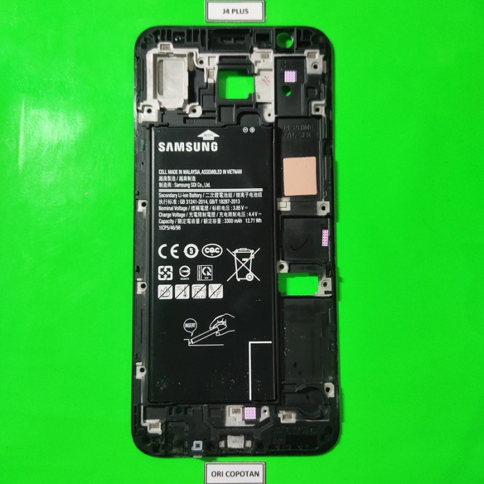 FRAME PAPAN LCD PLUS BATERAY BATRE SAMSUNG J4 PLUS ORIGINAL COPOTAN