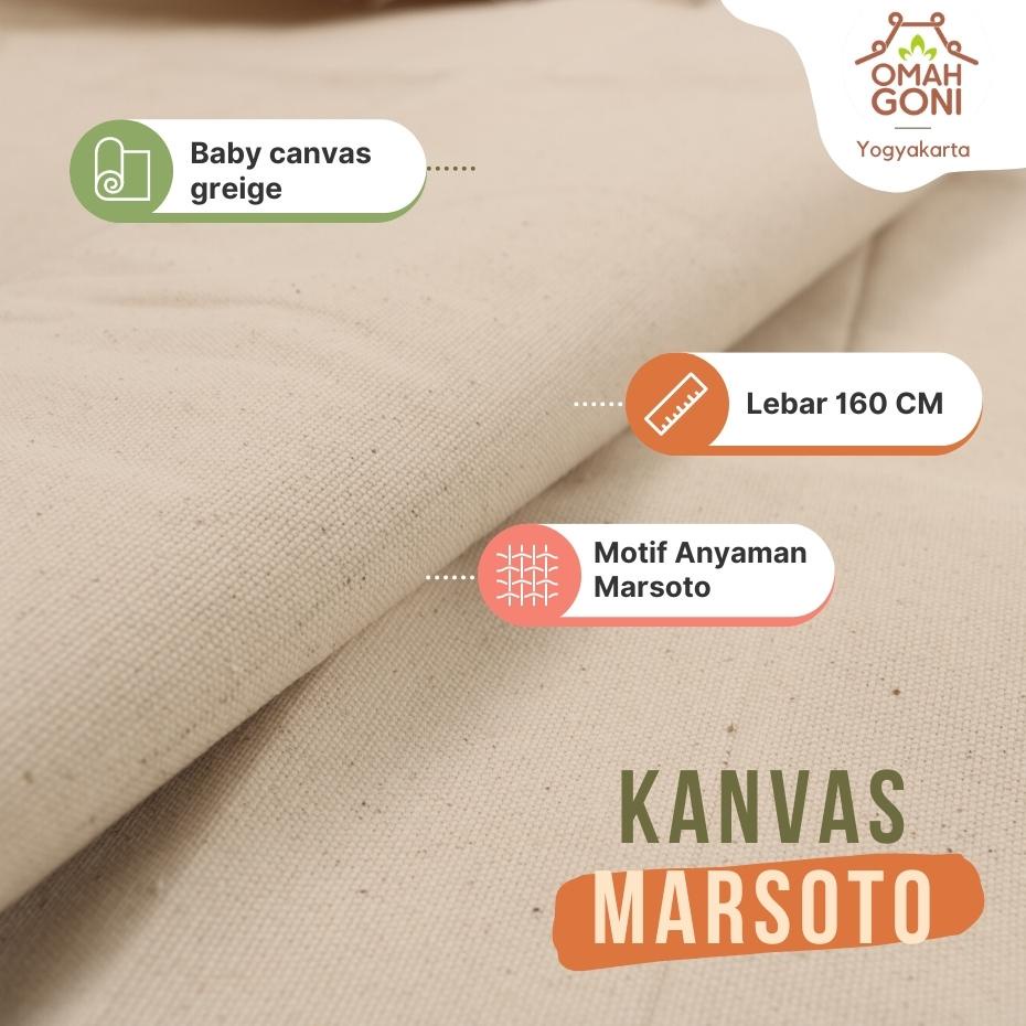 Kain Kanvas Marsoto Lebar 160 cm - Baby Canvas Grey - Kain Kanvas Lukis Polos - Kain Kanvas Natural