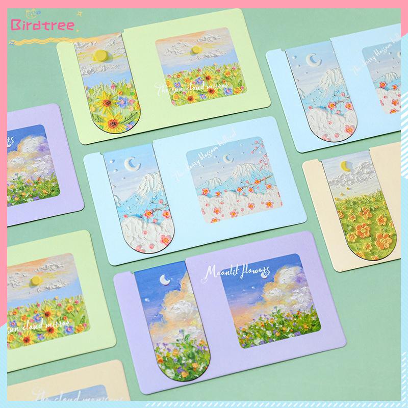 

[Ready❤️]Klip Penanda Magnetik Lukisan Cat Minyak Antik Klip Penanda Magnetik Kreatif- BS