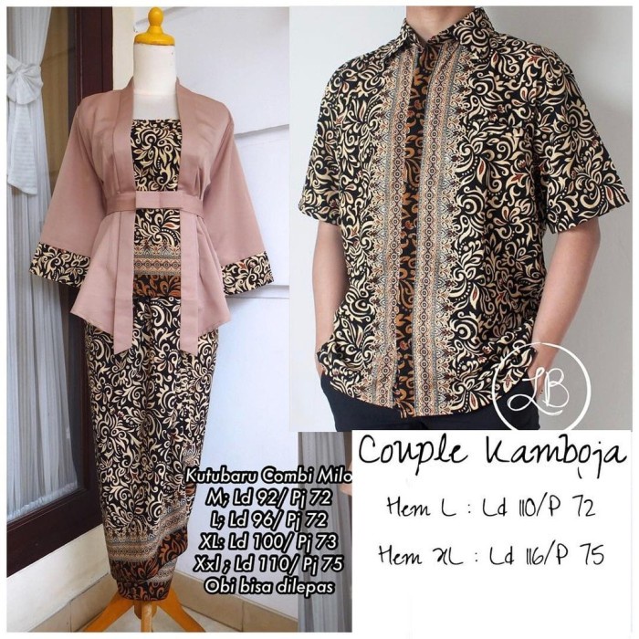 

New Trend Bisa COD Setelan Kebaya Kutu Baru Couple Combi Milo