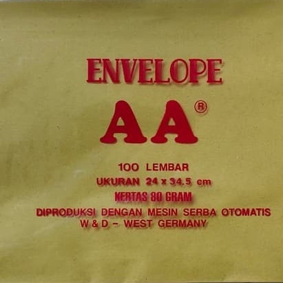 

AMPLOP COKLAT AA UK. FOLIO 80 GR (100 LEMBAR) - TANPA PEREKAT