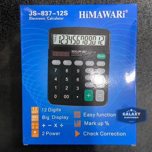 

KALKULATOR HIMAWARI JS-837- 12 12 DIGIT CALCULATOR BIG DISPLAY