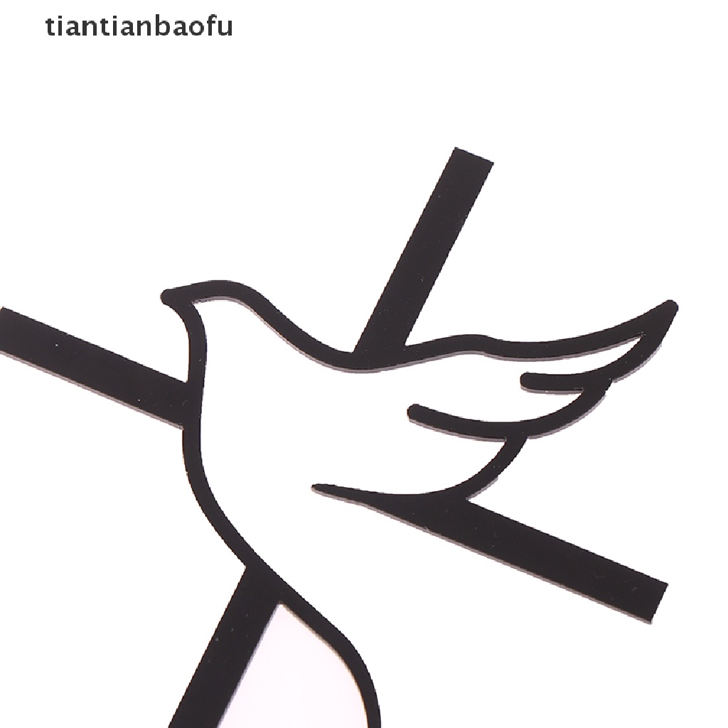 [tiantianbaofu] 1pc Peace Dove Cake Topper Baptisan Kue Komuni Akrilik Dekorasi Ulang Tahun Butik