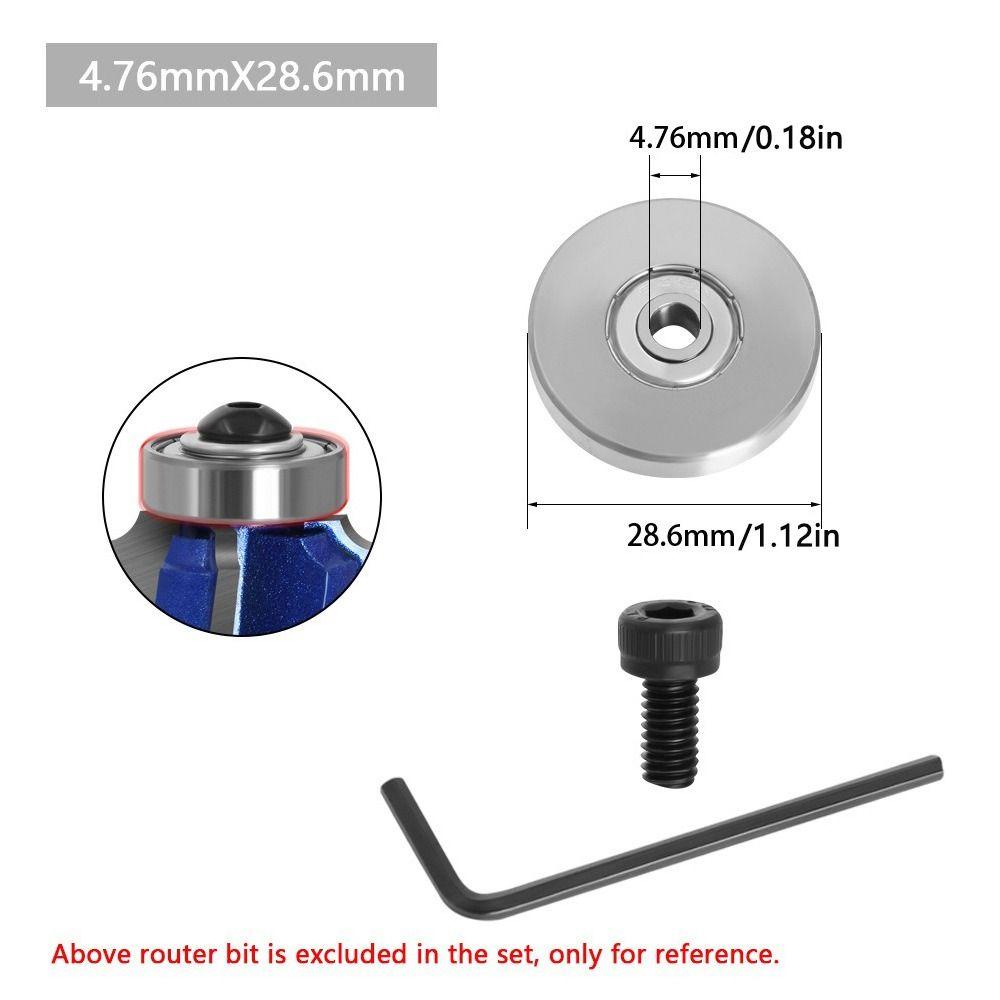 Lanfy Bantalan Aksesoris Kit Upper3Per8 Untuk Router Bits Head Tahan Lama Power Tool Accessories Steel Stop Ring