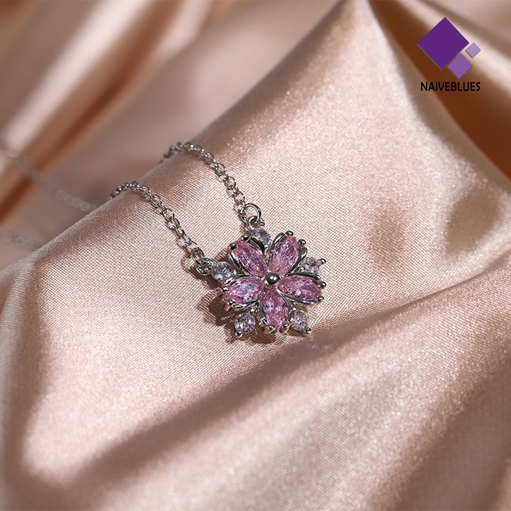 Naiveblue &gt; Wanita Kalung Lapisan Ganda Cubic Zirconia Perhiasan Shiny All Match Anting Cincin