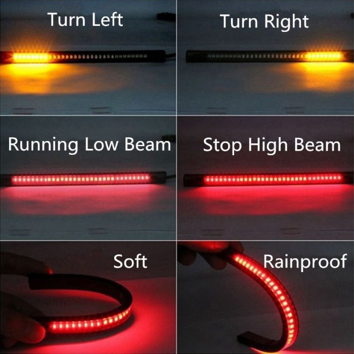 2 Pcs Lampu Sein Running LED Plus Stop Rem Turn Signal Light 12 Volt