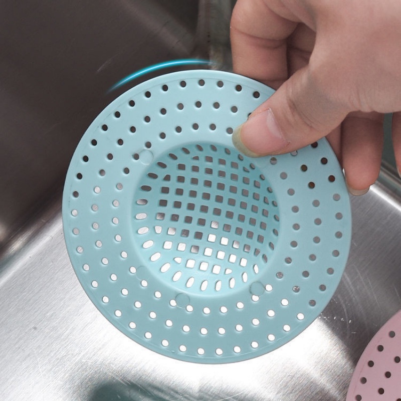 [Harga Grosir] Saringan Wastafel Dapur Plastik Bulat Kamar Mandi Shower Floor Drains Strainer Penangkap Rambut Anti-blocking Selokan Kolektor Limbah Saringan Wastafel Jaring Stainless Steel