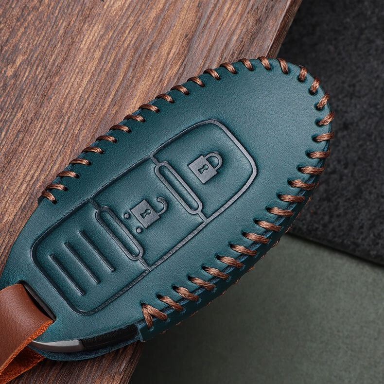 [Tersedia] Cover Case Kunci Mobil Bahan Kulit Sapi Untuk Untuk Nissan Terra2023/All-New Almera Turbo/SylphyNavara/X-Trail/Calibre Start Smart Entry Car Key Accessory