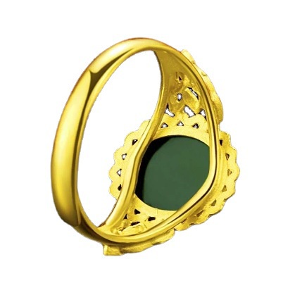 Goldkingdom Aksesoris Perhiasan Fashion Ready Stock Cincin Wanitagold Cincin Giok Emaspernikahan Perhiasanmommy Hetian Jade Rings, Cincin Perak Berlapis