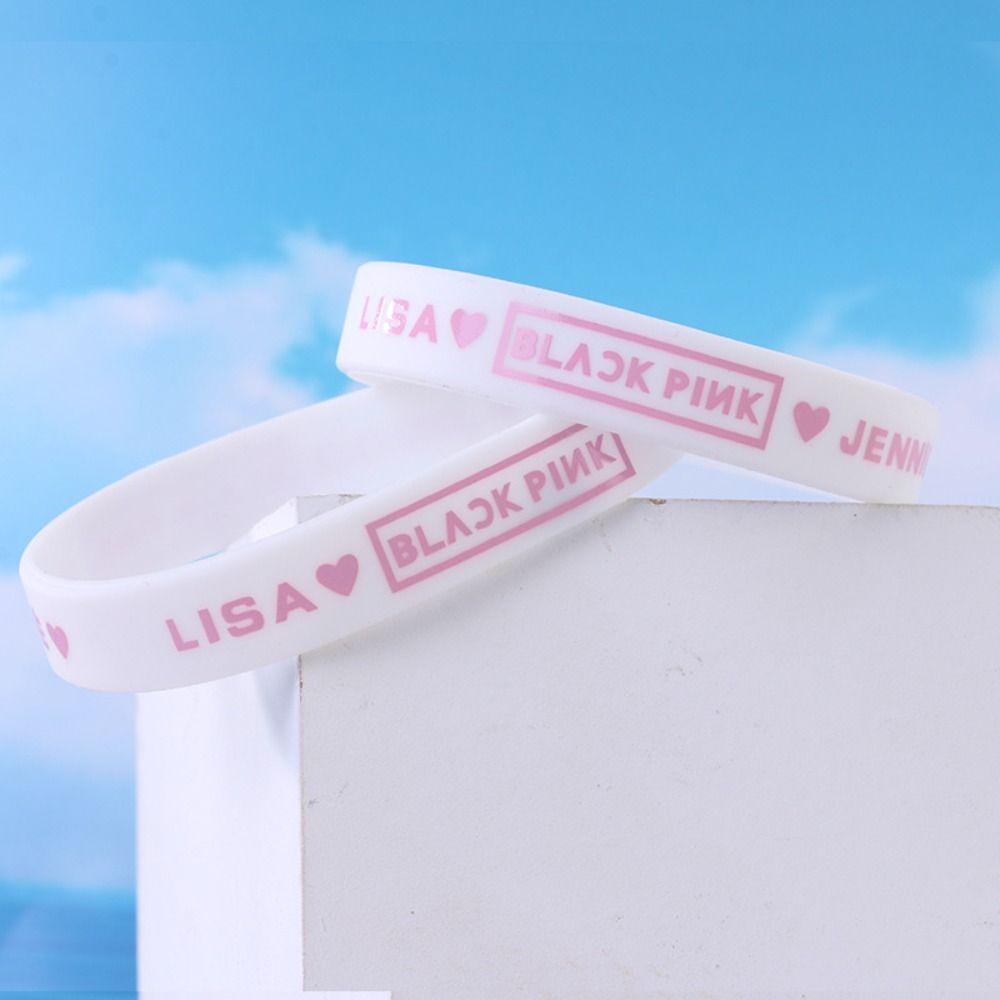 Needway  Blackpink Gelang Tangan Trendi Fashion Fan Support Aksesoris Perhiasan Tangan Cincin Terukir Kpop Bintang Gelang Blackpink