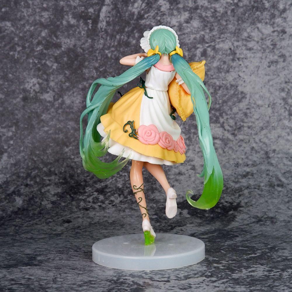 Lanfy Miku Hatsune Action Figure Kawaii PVC 20cm Hadiah Ulang Tahun Desktop Ornamen Koleksi Model Kartun Anime Dekorasi Rumah Miku Anime Model Mainan