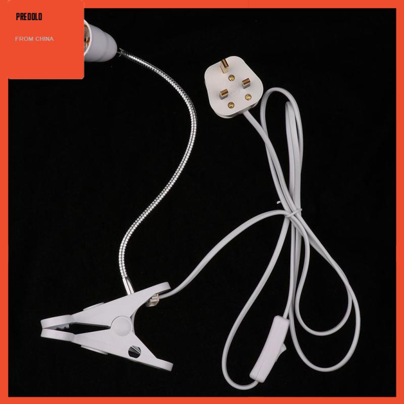 [Predolo] E27 Flexible Clip on Dengan Saklar Lampu LED Lamp Bulb Holder Socket Colokan UK