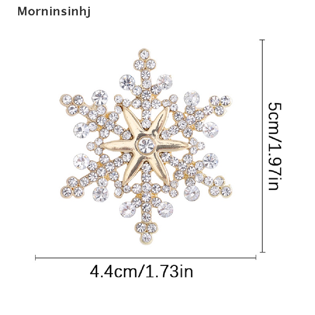 Mornin Fashion Pin Menawan Kristal Berlian Imitasi Bros Natal Snowflake Bros Natal Bros Hadiah id