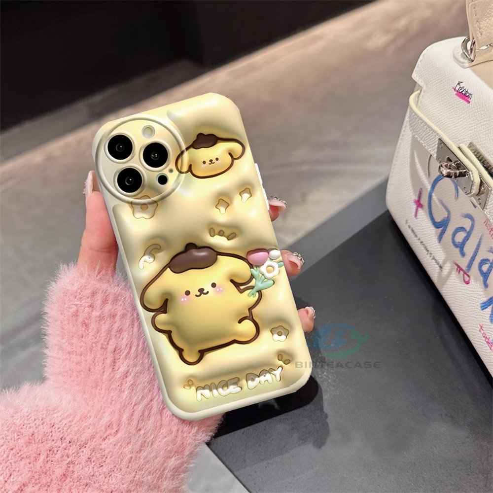 Realme 10 C55 C15 C12 C25S C11 C20 Realme5 5i 6i C3 8i C21Y C25Y Puding Anjing Dan Cinnamoroll Silicone Airbag Case Binteacase