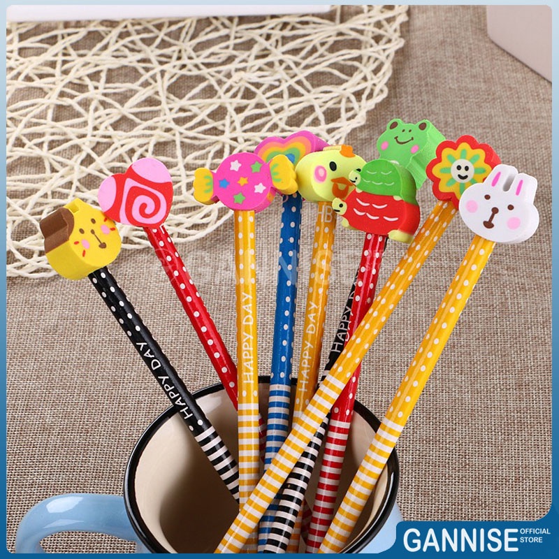 

Pensil Pencil Penghapus Muka Karakter Souvenir Kado Alat Tulis GoK-ST0019