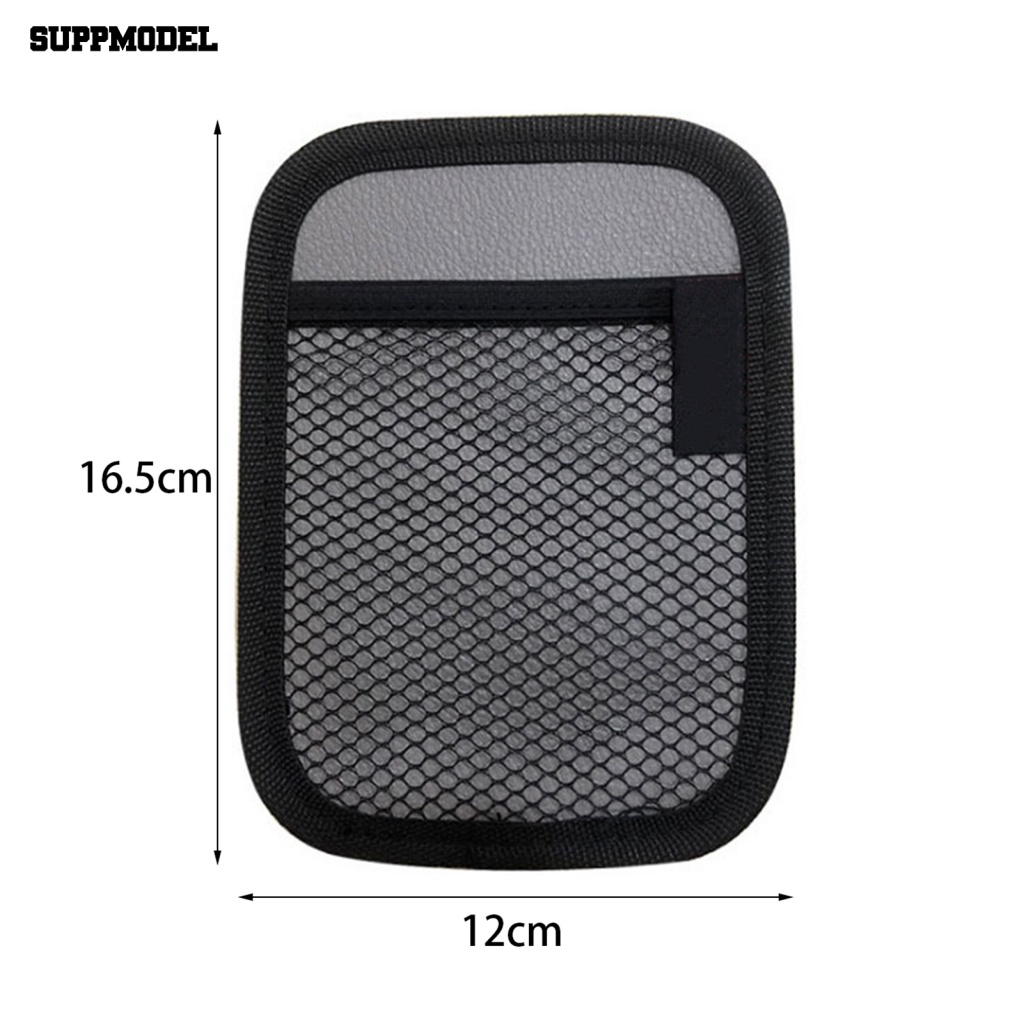 Suppmodel Microfiber Faux Leather Car Storage Net Pocket Aksesoris Mobil Penyimpanan Tas Jaring Saku Otomatis Perekat Diri