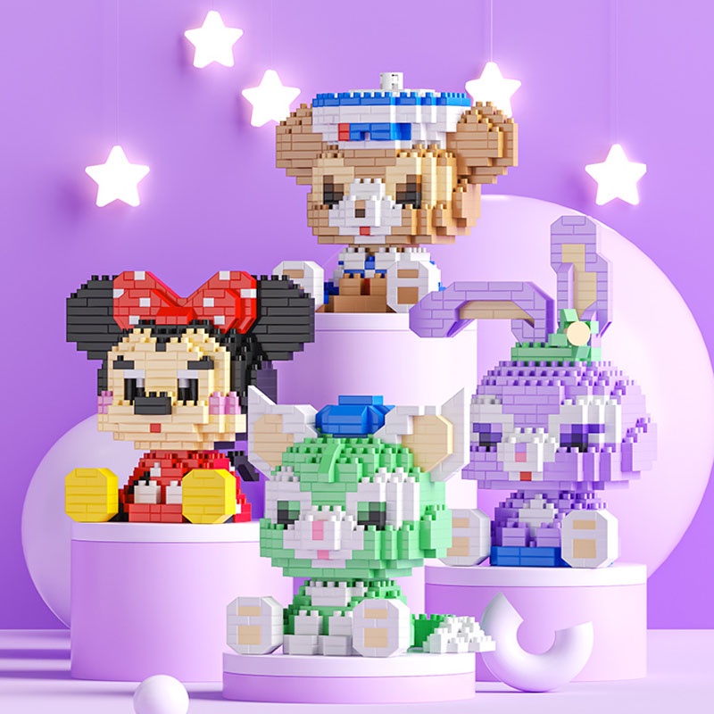 Mainan Balok Susun Karakter Kartun Mainan Anak Mainan Edukasi DIY 3D Puzzle Toy Brick Gift Nano Block Micro Brick