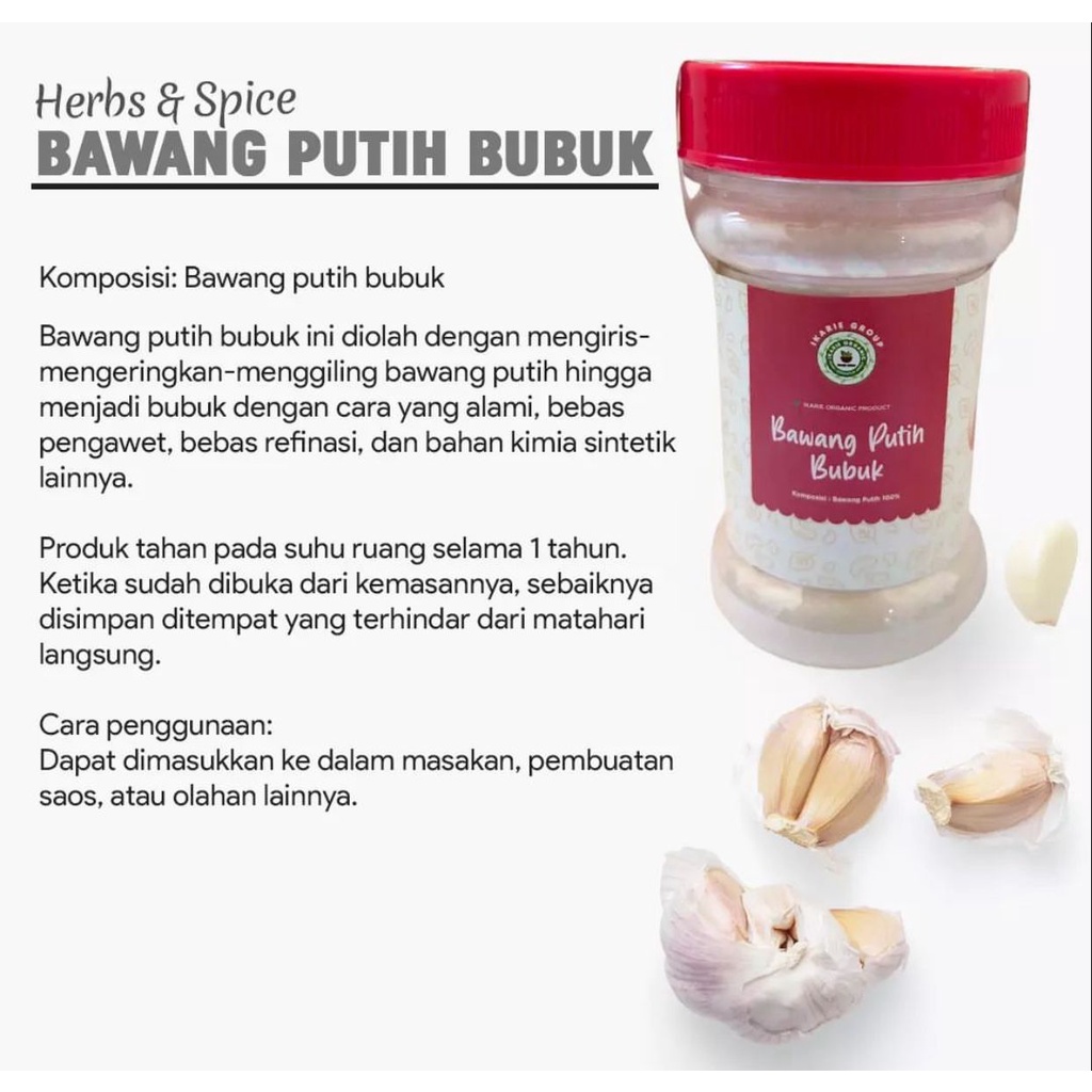 

BAWANG PUTIH BUBUK IKARI ORGANIK