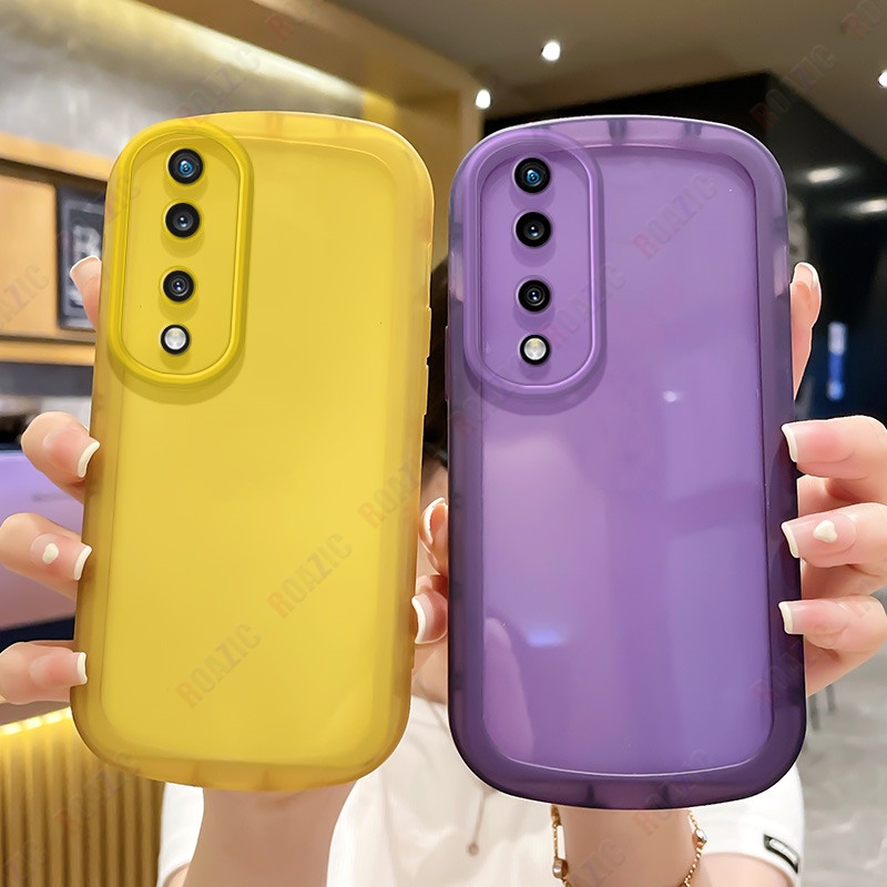 Gloden tree Transparan Sederhana Ponsel Case Untuk Honor70 5G Ins Lembut Silikon Shockproof Casing Full Cover Lensa Kamera Penutup Perlindungan